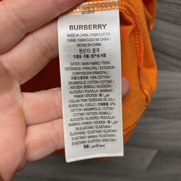 BURBERRY MONOGRAM MOTIF COTTON T-SHIRT – UNISEX IN ORANGE - Picture 6 of 8